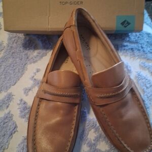 Sperry Tan Leather Loafers for Men